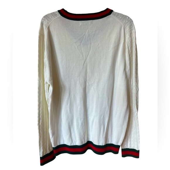 Prestige Original Men's White Cable Knit Sweater size L - Picture 9 of 9